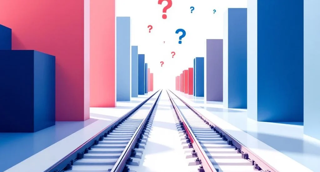 Wie betaalt de kosten van spoor 2?euro-symbolen en vraagtekens op witte achtergrond